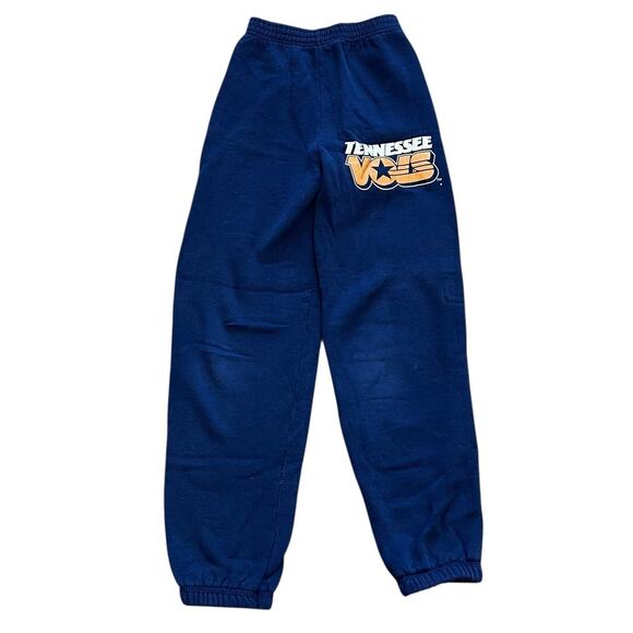 Vintage 80s Tennessee Vols Youth 10-12 Sweatpants Spellout Made in USA Navy Blue - Picture 1 of 5